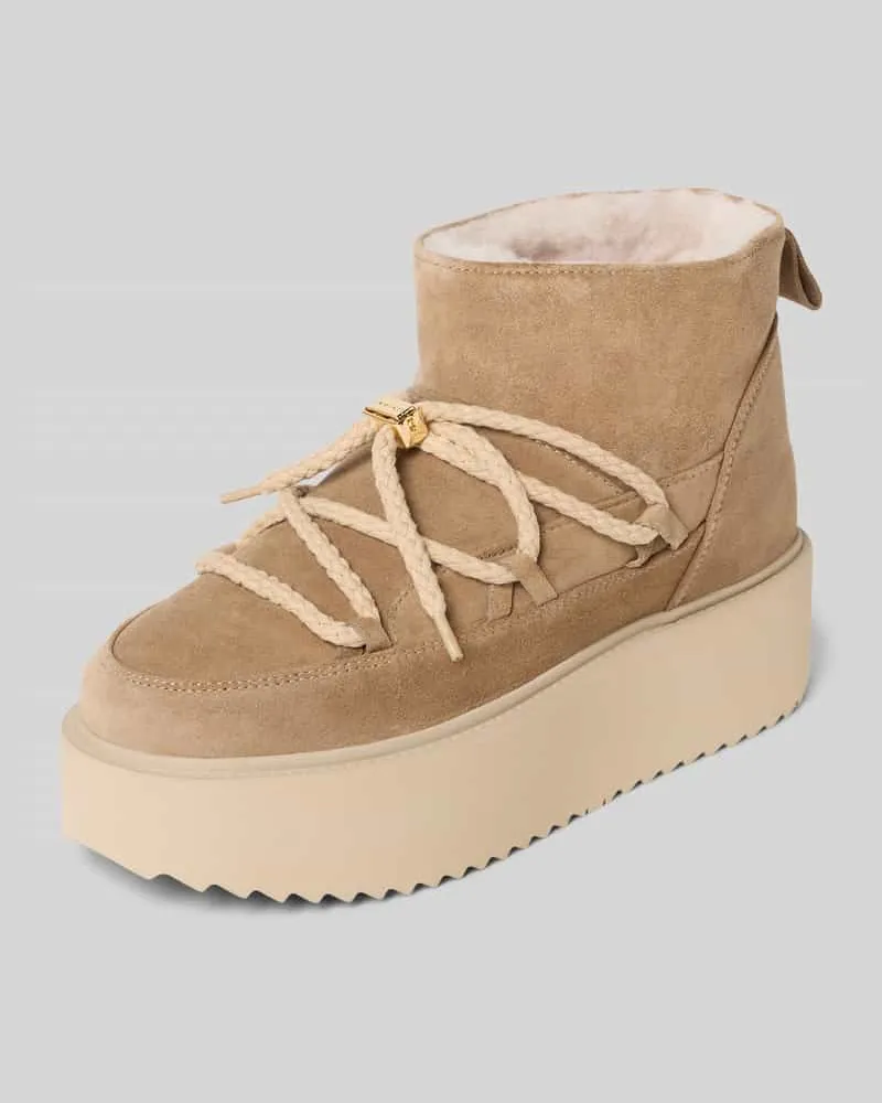 INUIKII Snow Boots aus Leder mit Plateausohle Beige