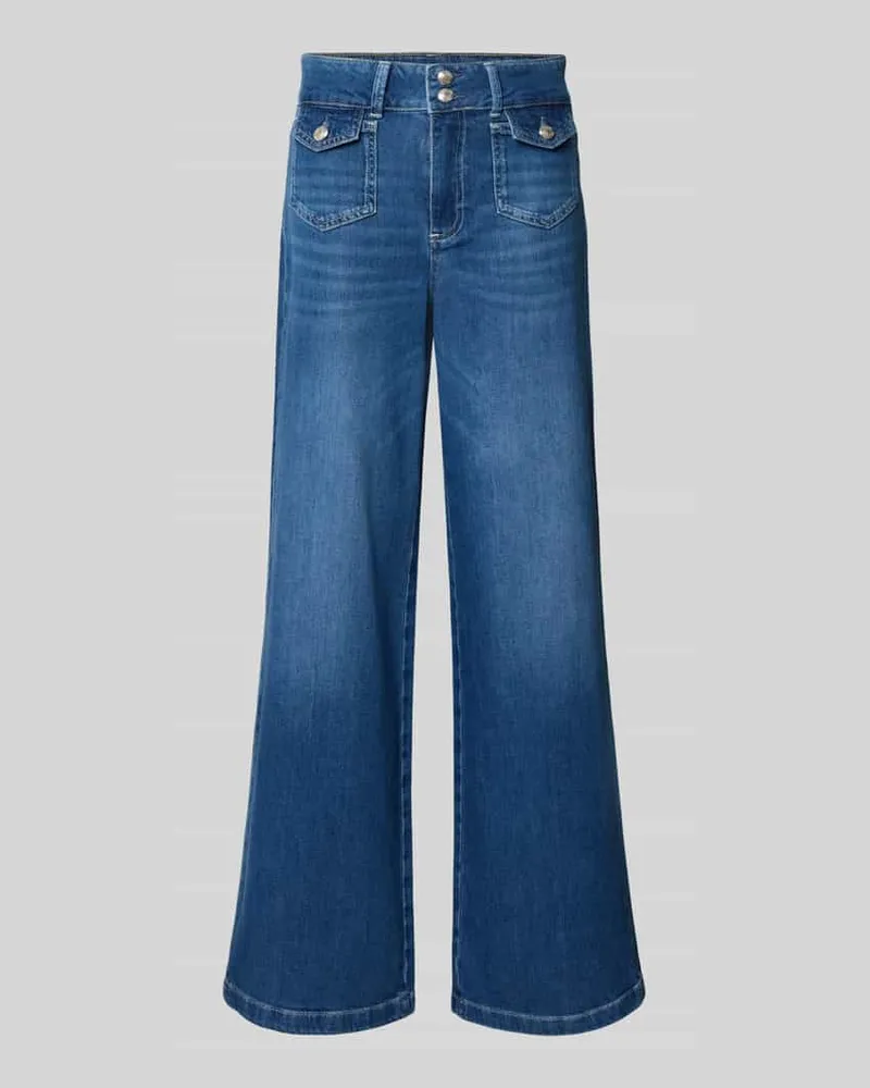 Mos Mosh Flared Jeans mit Pattentaschen Modell 'Colette Nagato Blau