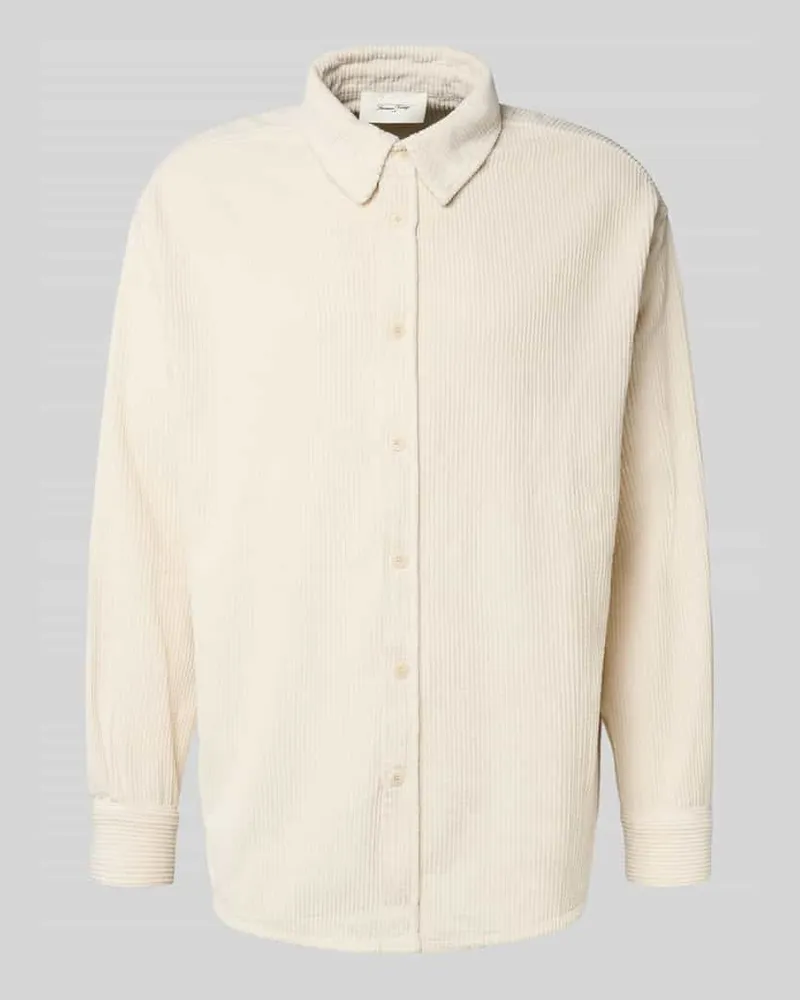 American Vintage Relaxed Fit Freizeithemd aus Cord Modell 'PADOW Beige