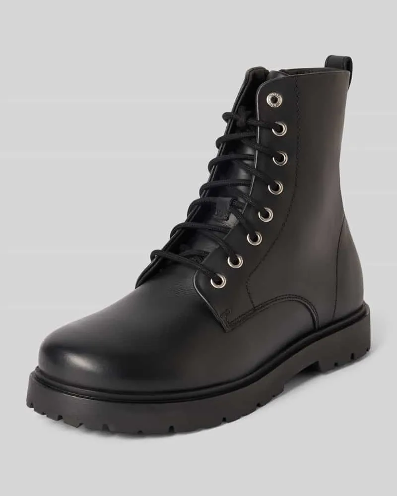 Birkenstock Schnürstiefel aus Rindsnappa mit Profilsohle Black