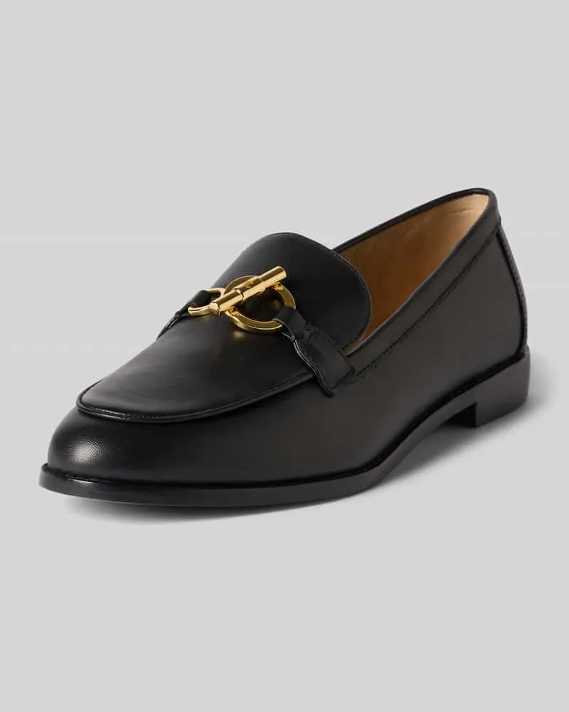 Ralph Lauren Loafer aus echtem Leder mit Logo-Applikation Modell 'BLAIKE Black