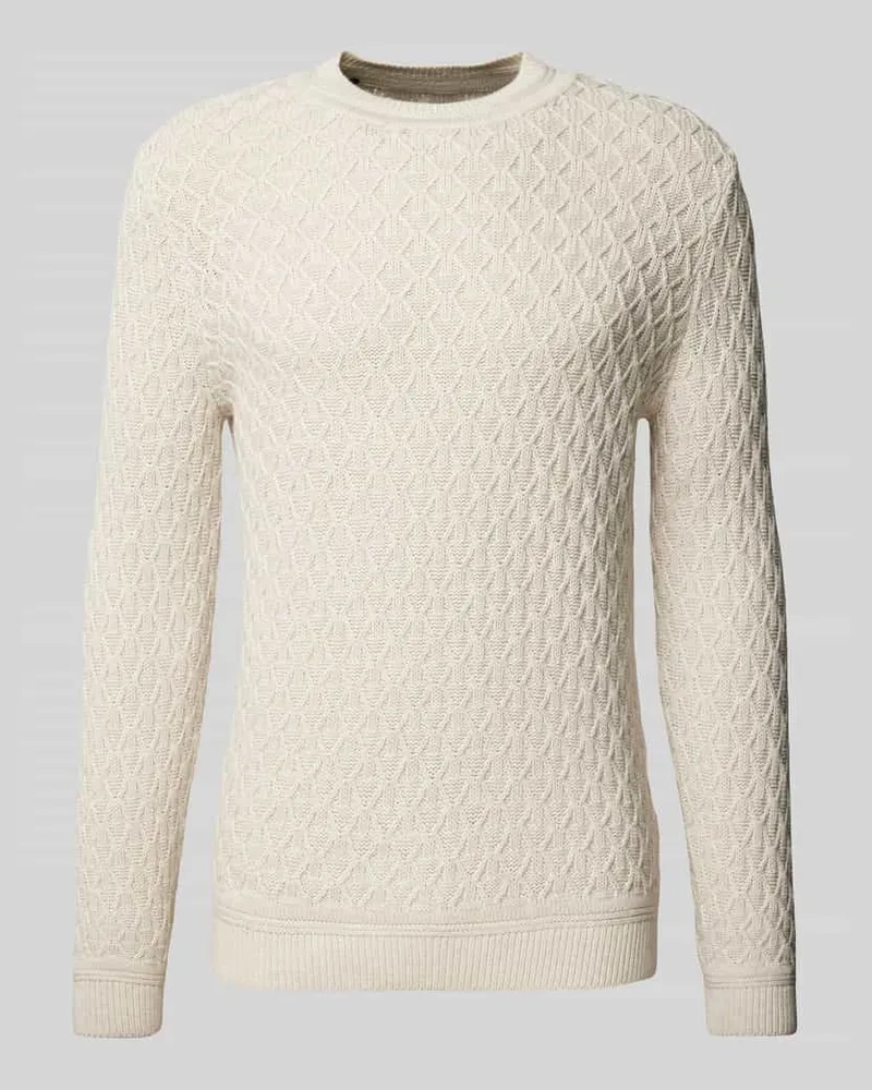 GABBA Strickpullover mit Rundhalsausschnitt Modell 'AKSLA Offwhite