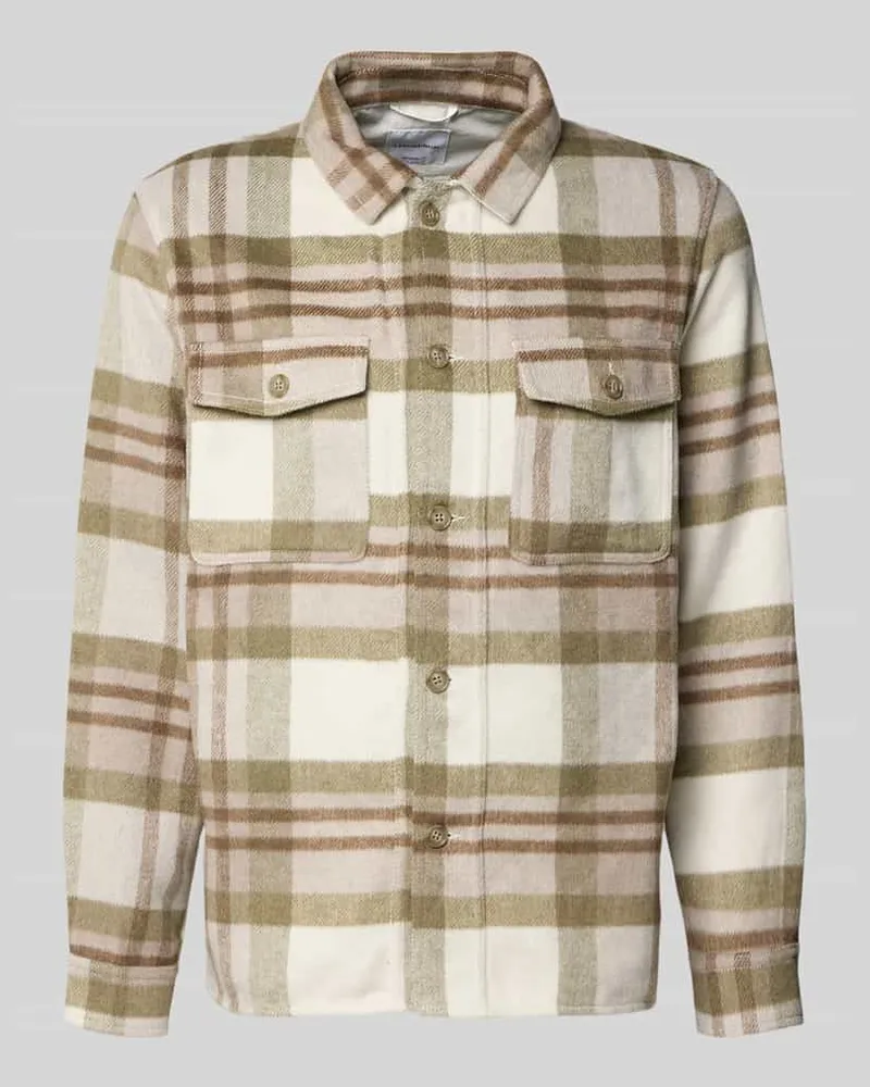 Lindbergh Hemdjacke mit Knopfleiste Stein