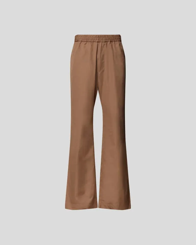 Maison Flaneur Sweathose mit Eingrifftaschen Hellbraun