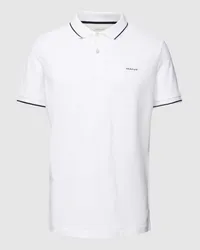 Gant Poloshirt mit Label-Stitching Modell 'TIPPING Weiss