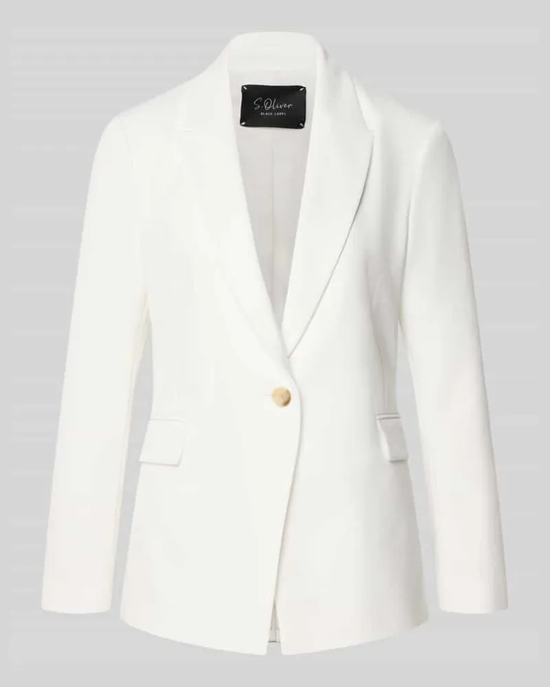 S.Oliver Shaped Fit Longblazer mit steigendem Reverskragen Weiss