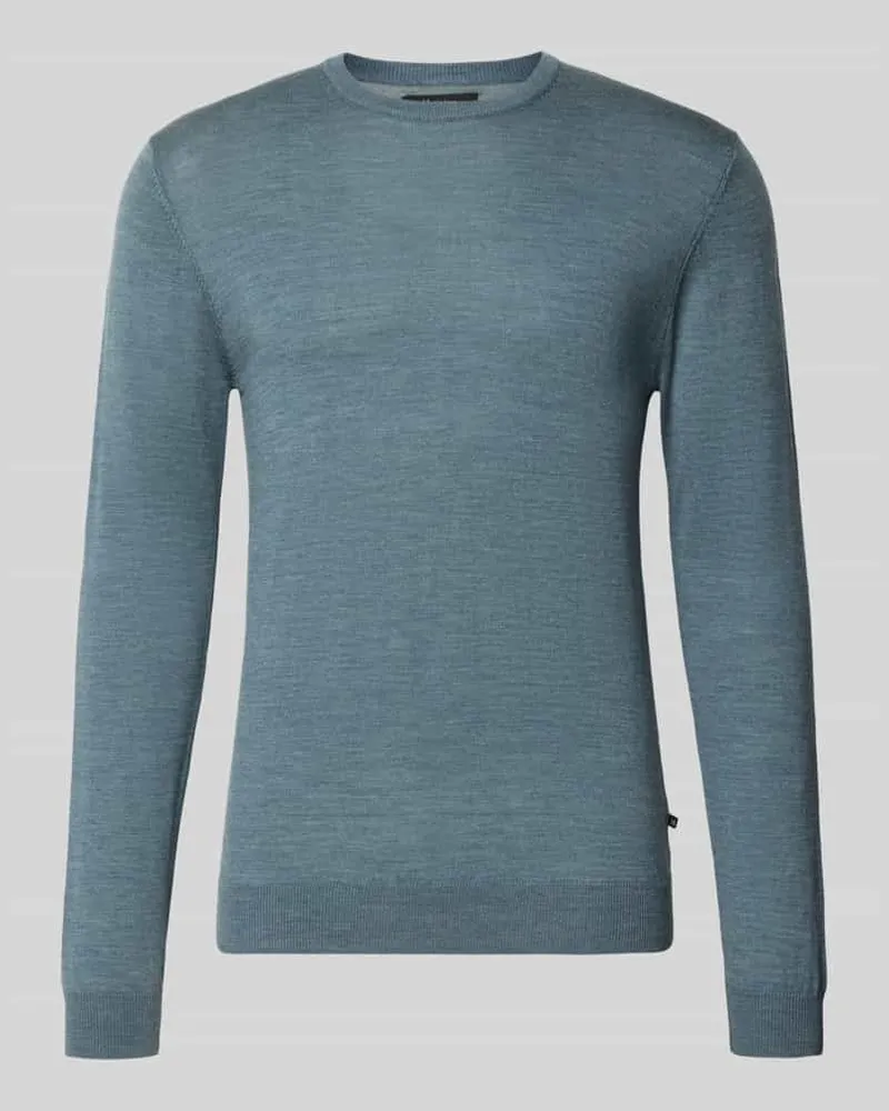 Matinique Strickpullover mit gerippten Abschlüssen Modell 'Margrate Bleu