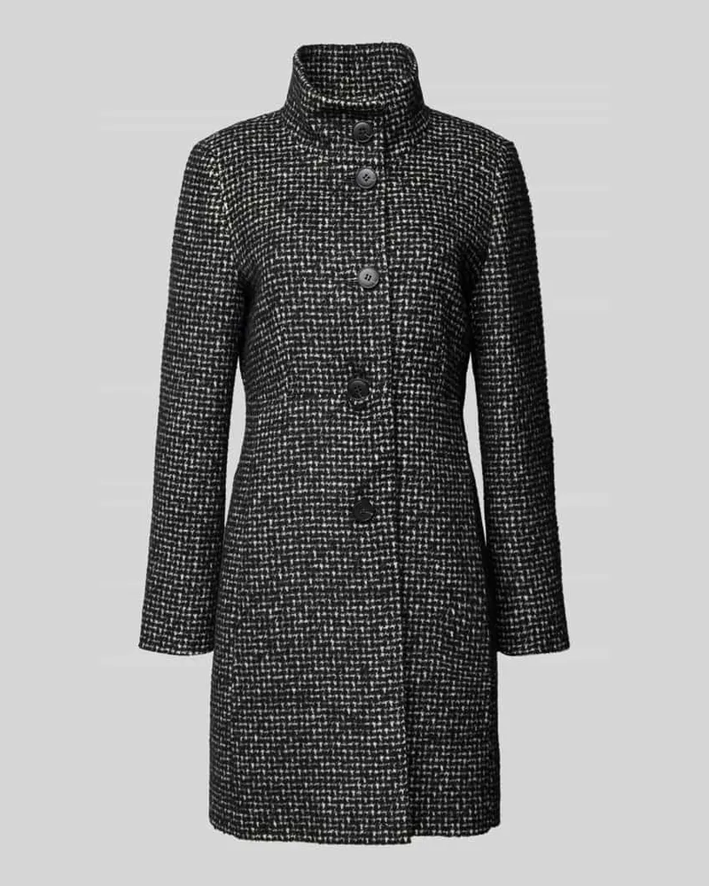 Fuchs Schmitt Mantel mit Stehkragen und Knopfleiste Black