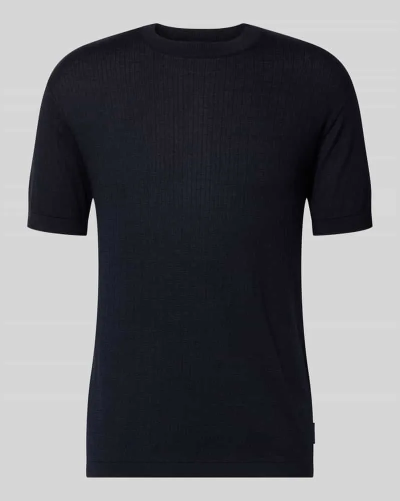 Armani Exchange Strickshirt mit Rundhalsausschnitt Dunkelblau
