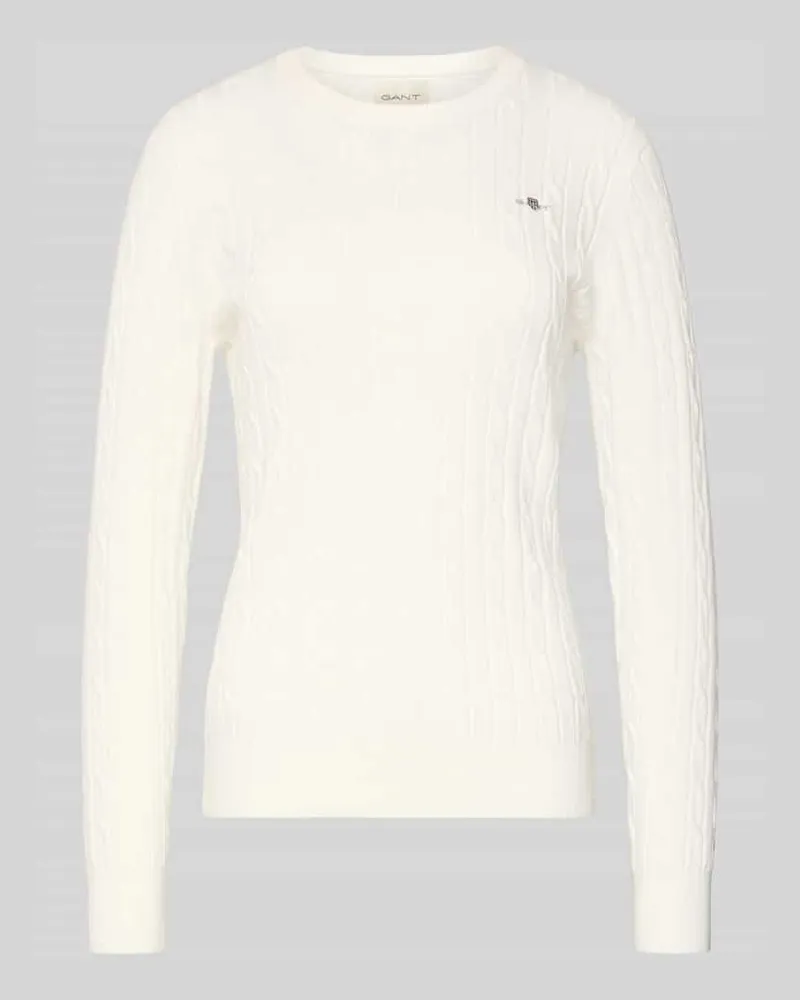 Gant Strickpullover mit Label-Detail Ecru