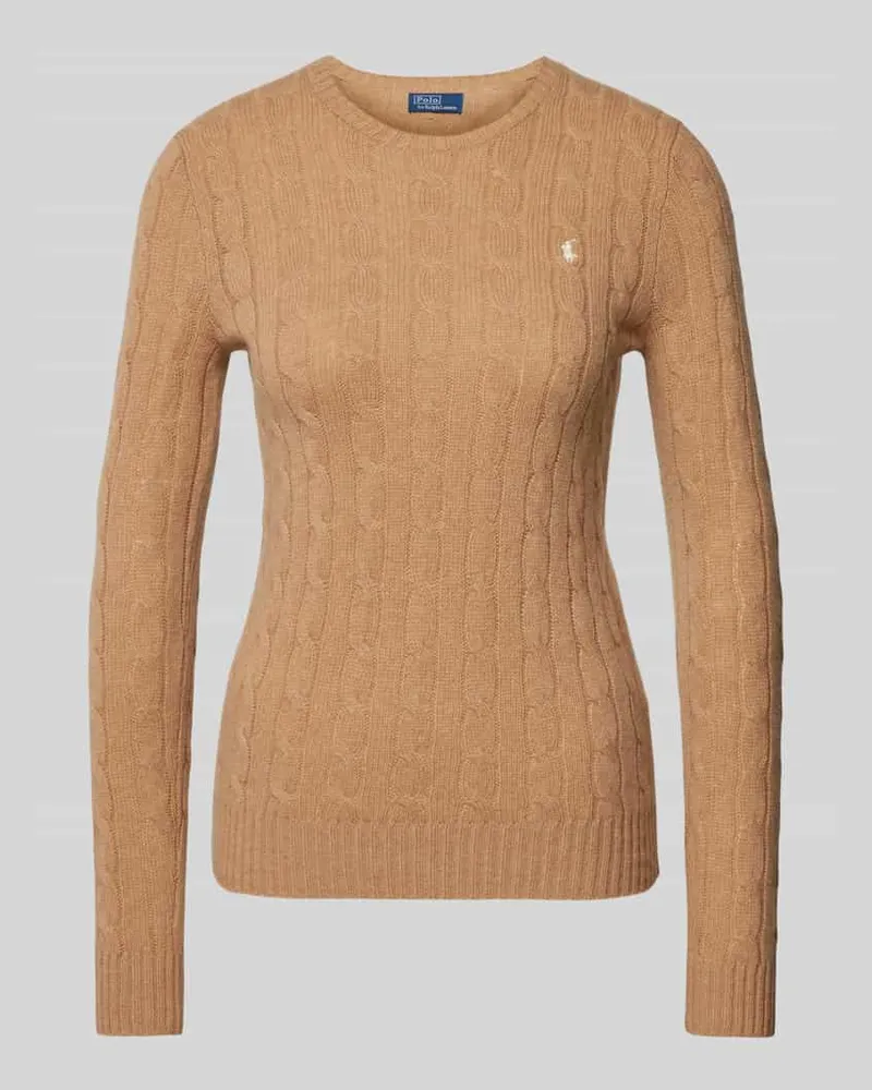 Ralph Lauren Pullover mit Zopfmuster Modell 'JULIANNA Camel