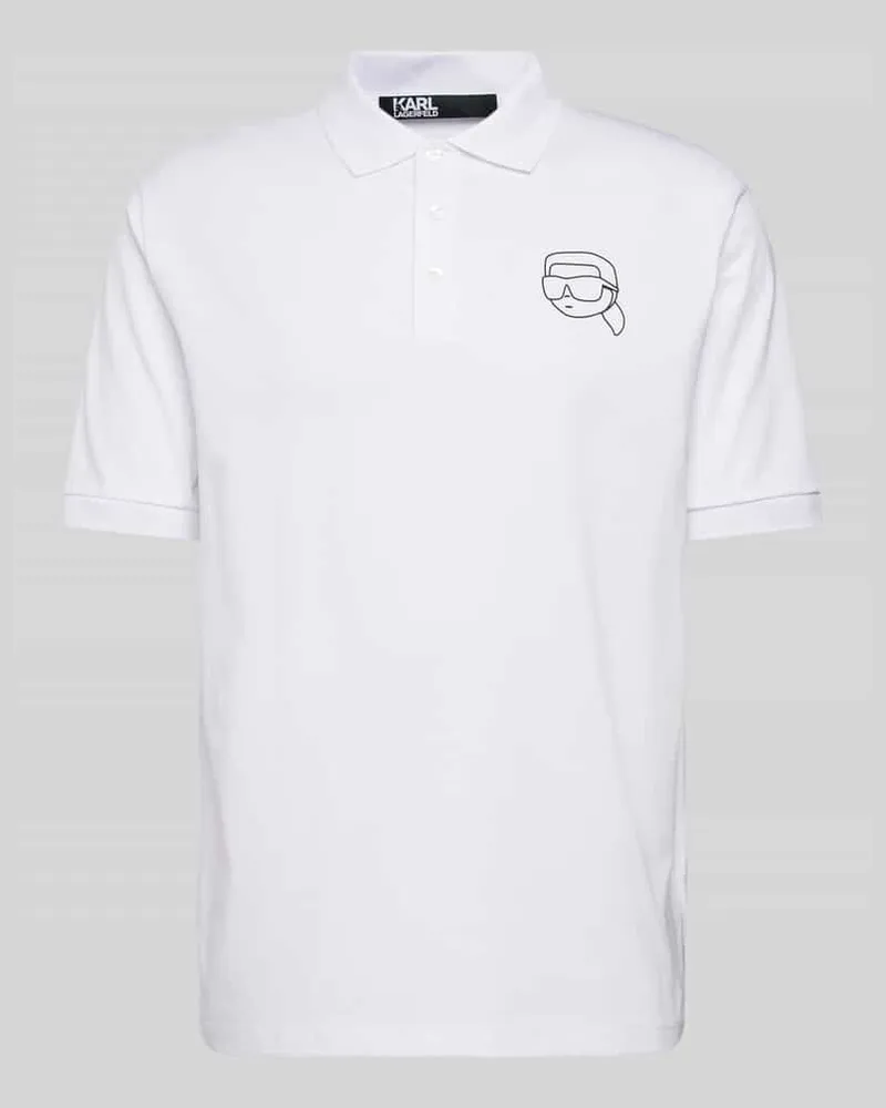Karl Lagerfeld Poloshirt mit Logo-Print Weiss