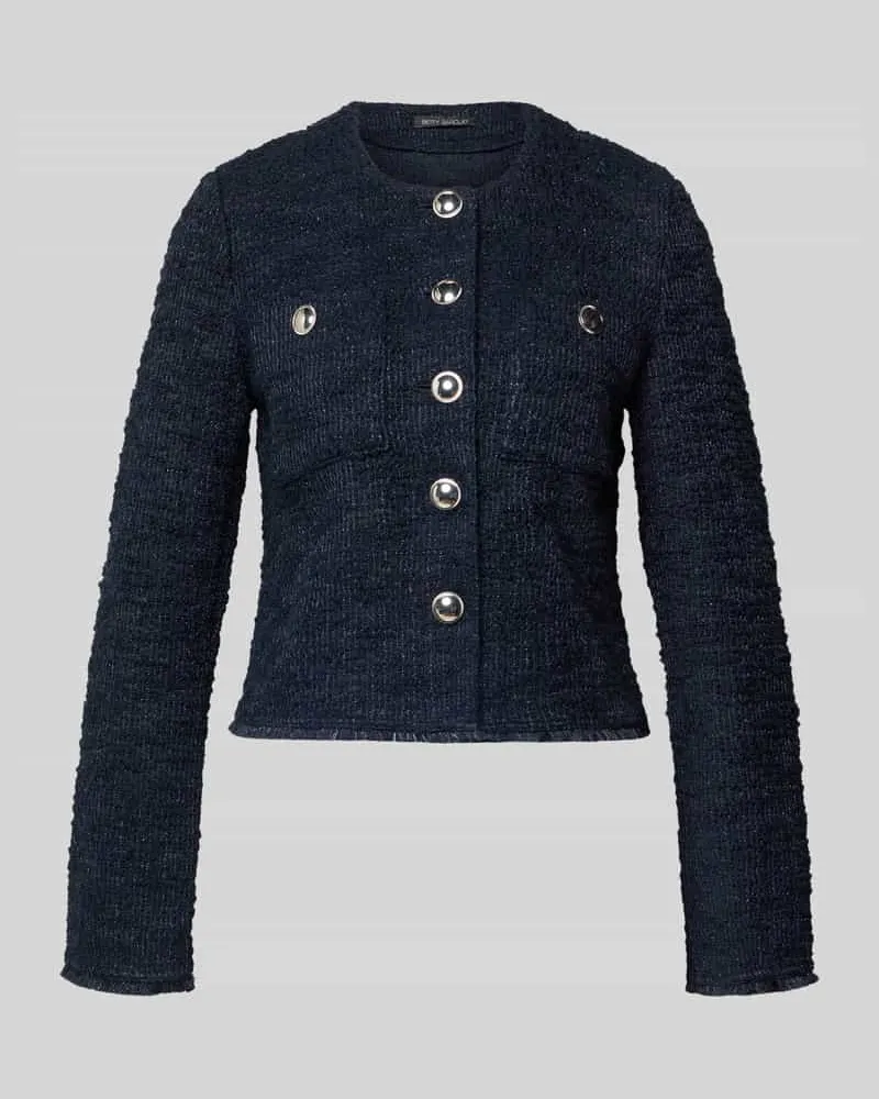 Betty Barclay Slim Fit Blazer in Bouclé-Optik Marine