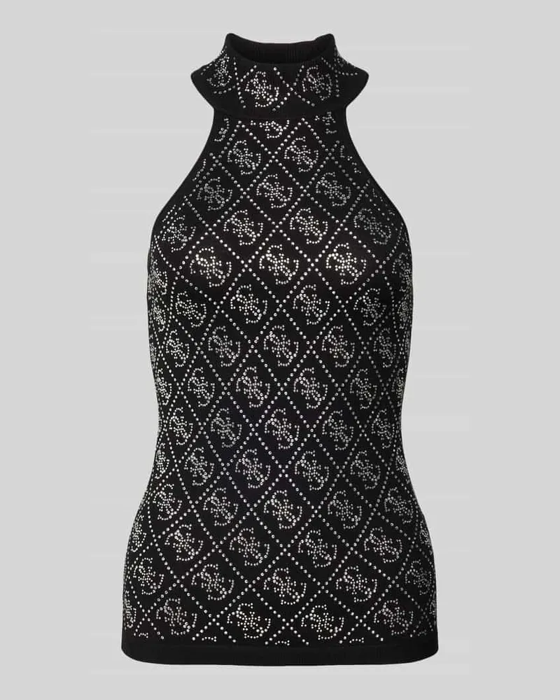 Guess Top mit Strasssteinbesatz Modell 'CELESTE Black