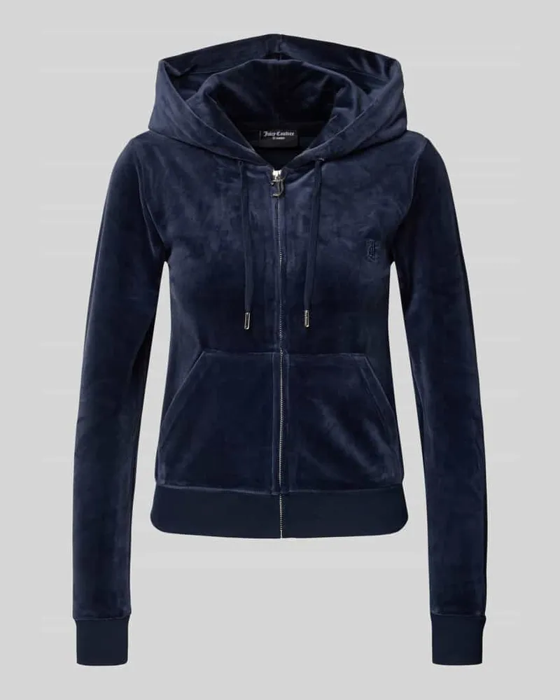 Juicy Couture Sweatjacke mit Label-Stitching Modell 'ROBERTSON Dunkelblau