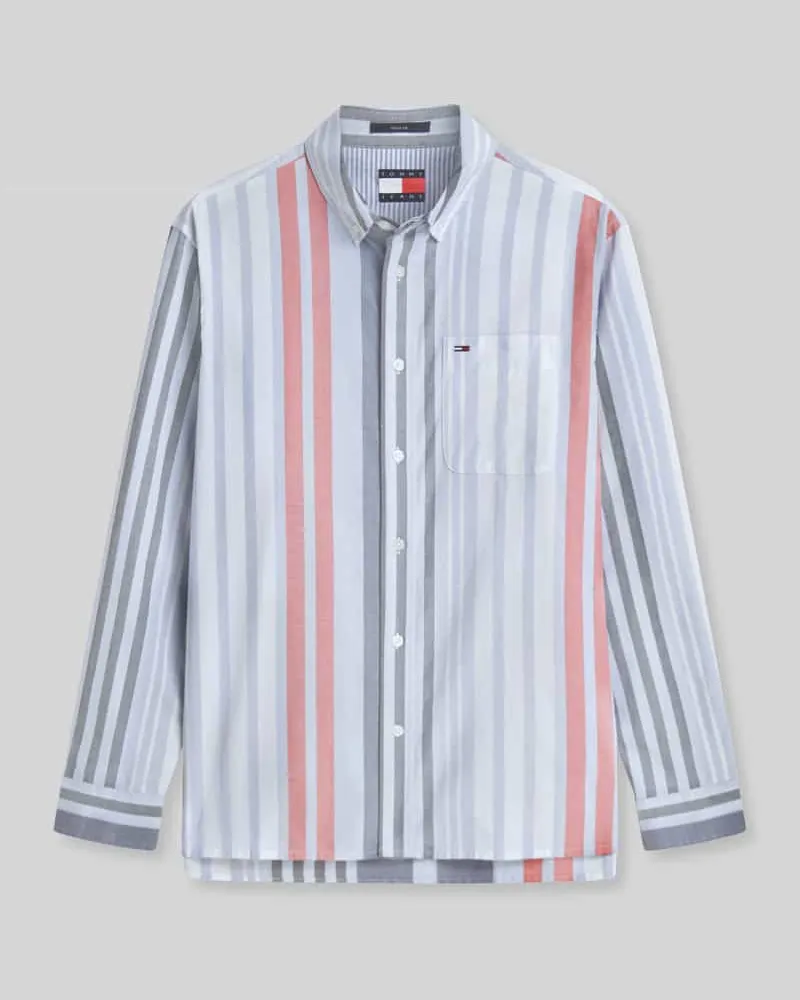 Tommy Hilfiger Relaxed Fit Freizeithemd aus reiner Baumwolle Hellblau