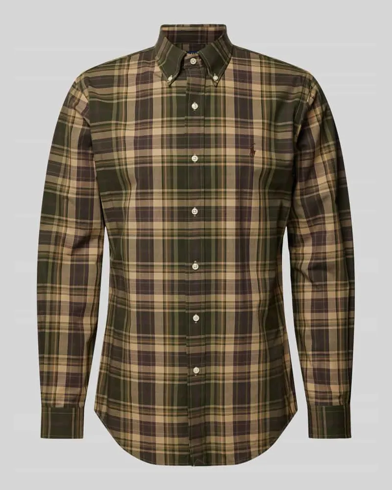 Ralph Lauren Custom Fit Freizeithemd mit Button-Down-Kragen Oliv