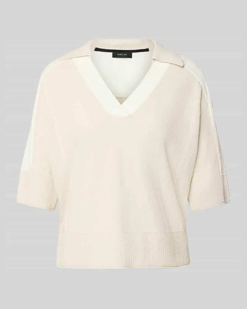 Marc Cain Regular Fit Bluse in Strick-Optik Offwhite