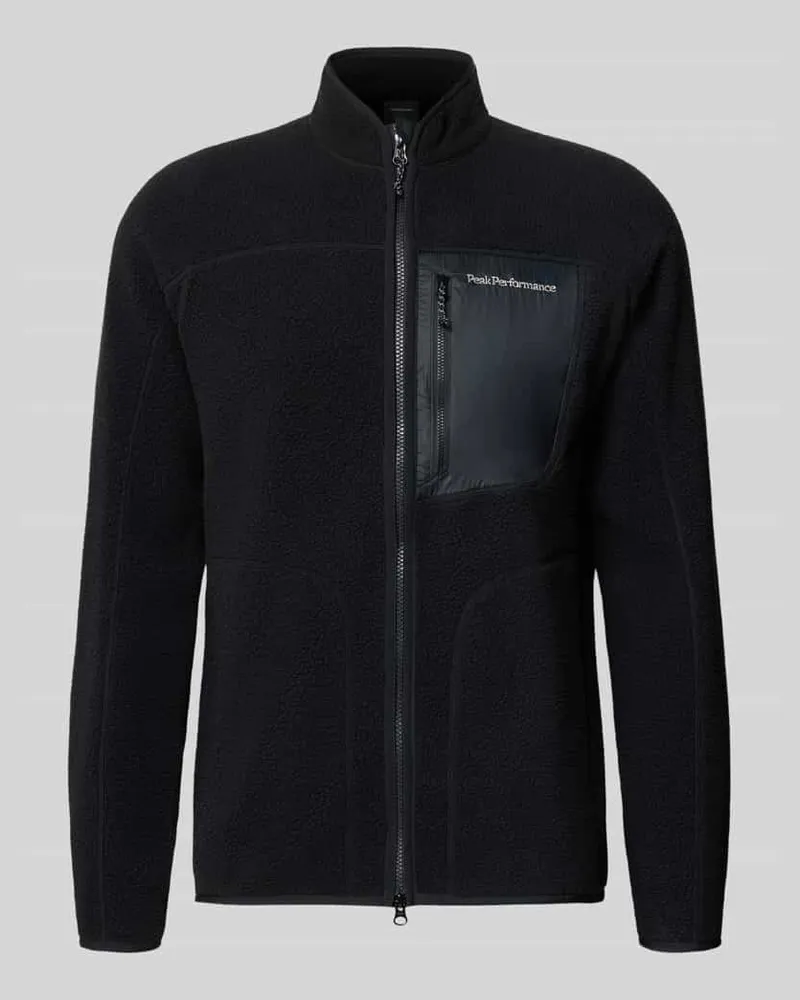 Peak Performance Slim Fit Fleecejacke mit Stehkragen Modell 'NatureRush Black