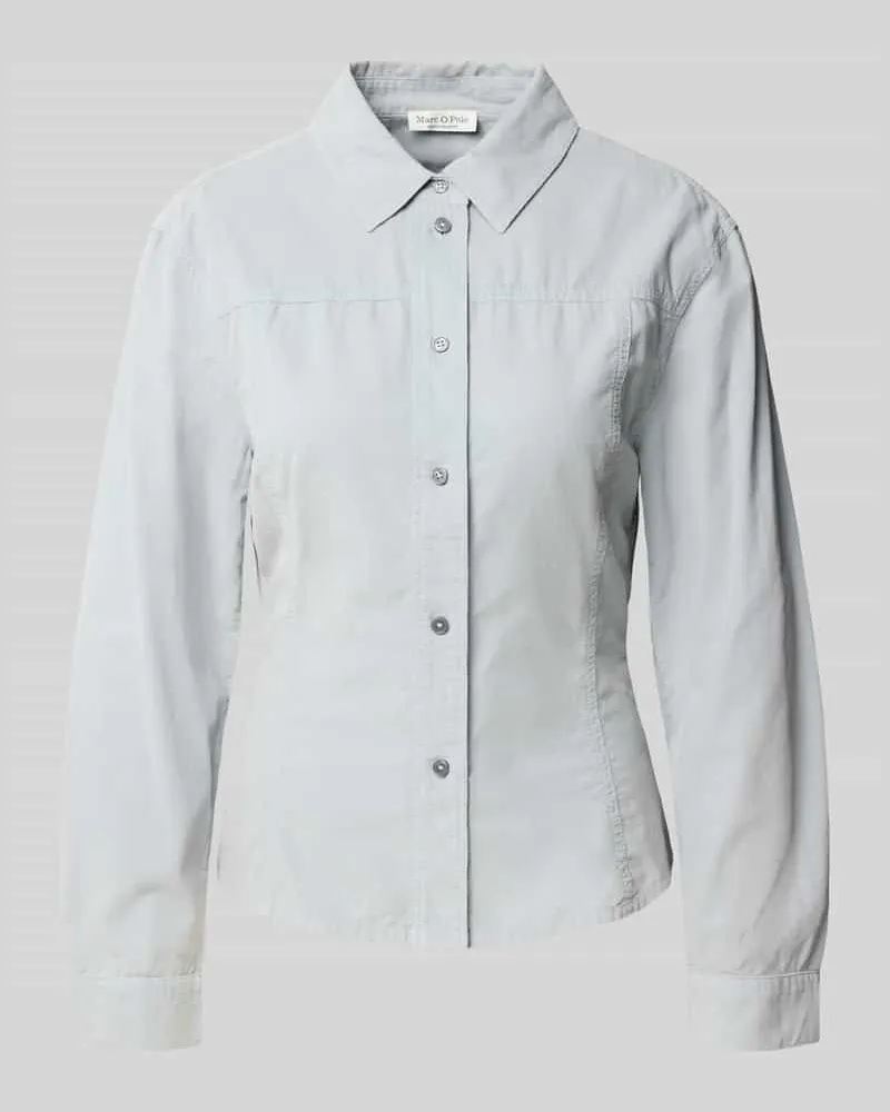 Marc O'Polo Regular Fit Langarmbluse aus reiner Baumwolle Hellblau