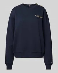 Tommy Hilfiger Sweatshirt mit Knopfleiste Dunkelblau