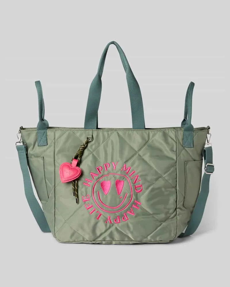 Miss Goodlife Shopper mit Stitching Modell 'Love Khaki