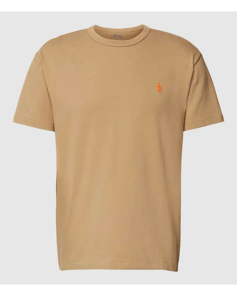 Ralph Lauren Classic Fit T-Shirt mit Label-Stitching Khaki