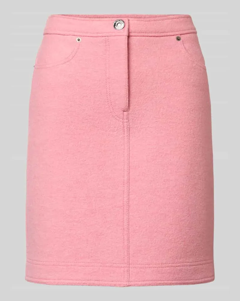 Marc Cain Leicht ausgestellter Mini-Rock aus reiner Wolle Pink