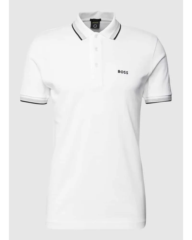 HUGO BOSS Regular Fit Poloshirt mit Label-Stitching Modell 'Paddy Weiss