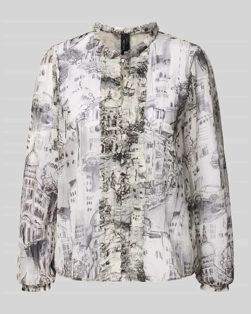Marc Cain Regular Fit Bluse mit Rüschen Sand