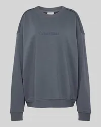 Calvin Klein Sweatshirt mit Label-Stitching Jeansblau