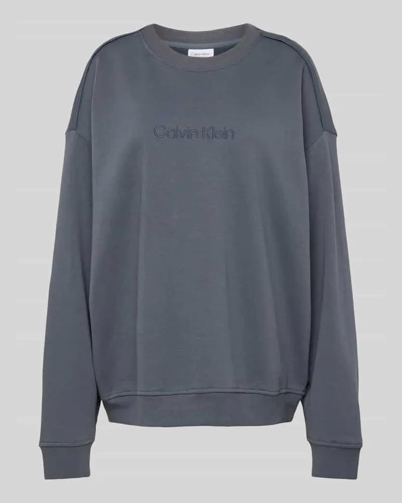 Calvin Klein Sweatshirt mit Label-Stitching Jeansblau