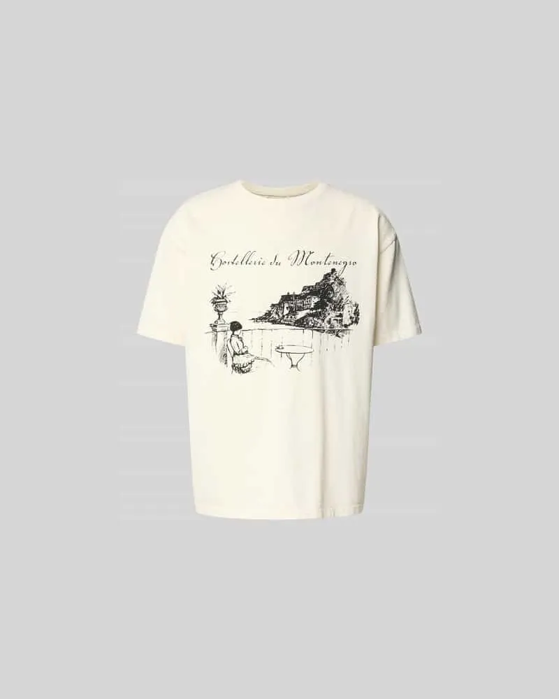 RHUDE Regular Fit T-Shirt mit Motiv-Print Weiss