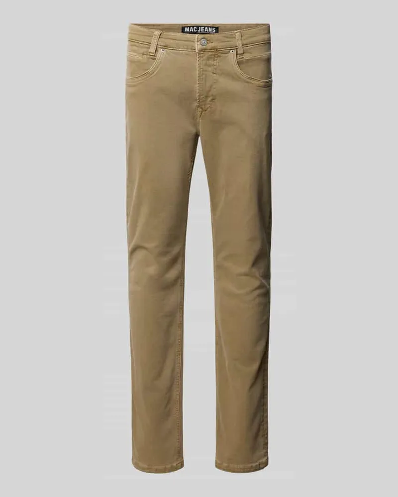 MAC Jeans Straight Fit Jeans mit 5-Pocket-Design Modell 'ARNE Beige