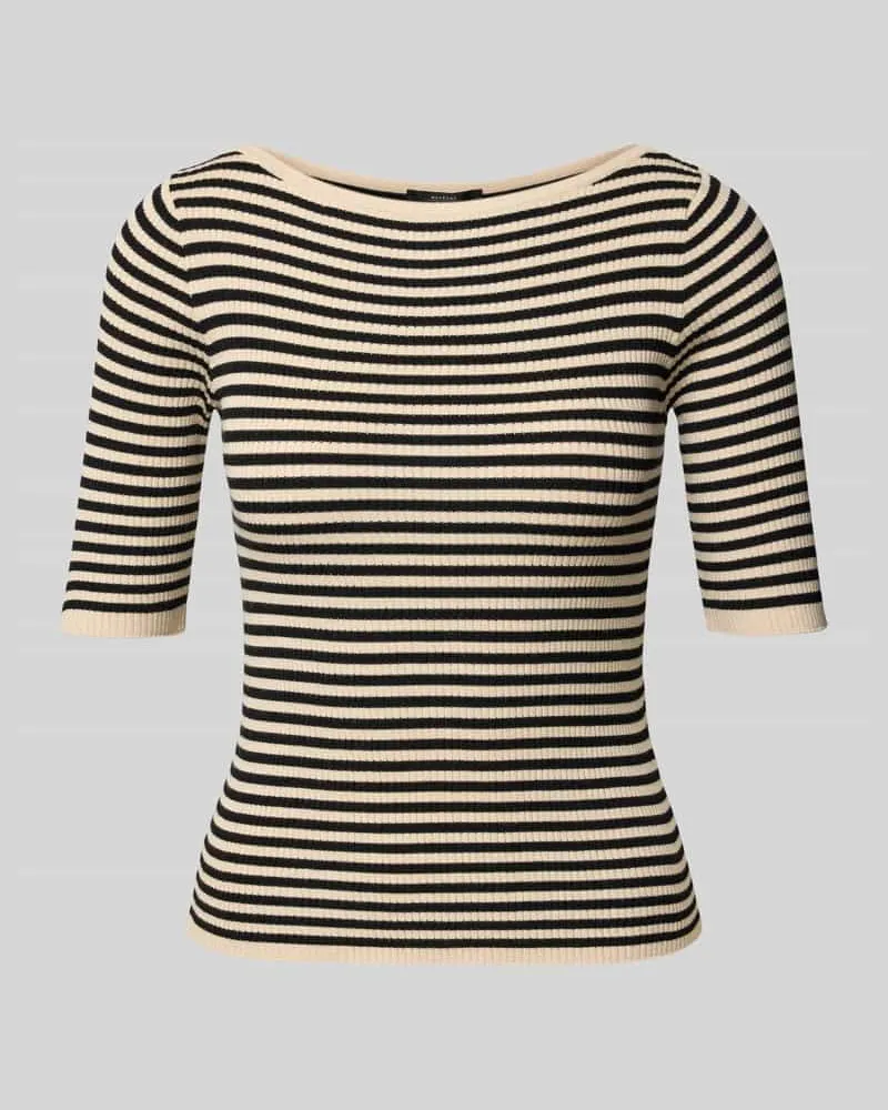 Max Mara Slim Fit Strickpullover aus Viskose-Mix Modell 'WASER Black