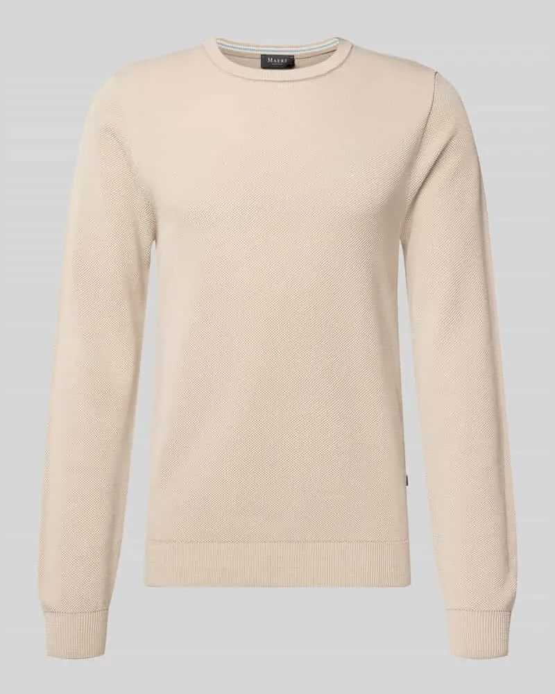 Maerz Strickpullover mit Rundhalsausschnitt Beige