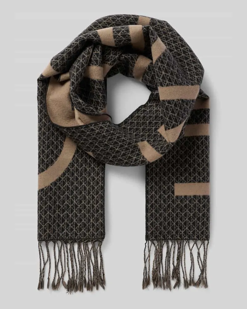 Calvin Klein Schal mit Ausfransungen Black