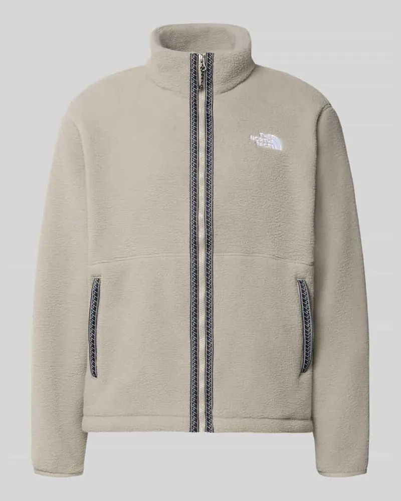 The North Face Regular Fit Fleecejacke mit Logo-Stitching Stein