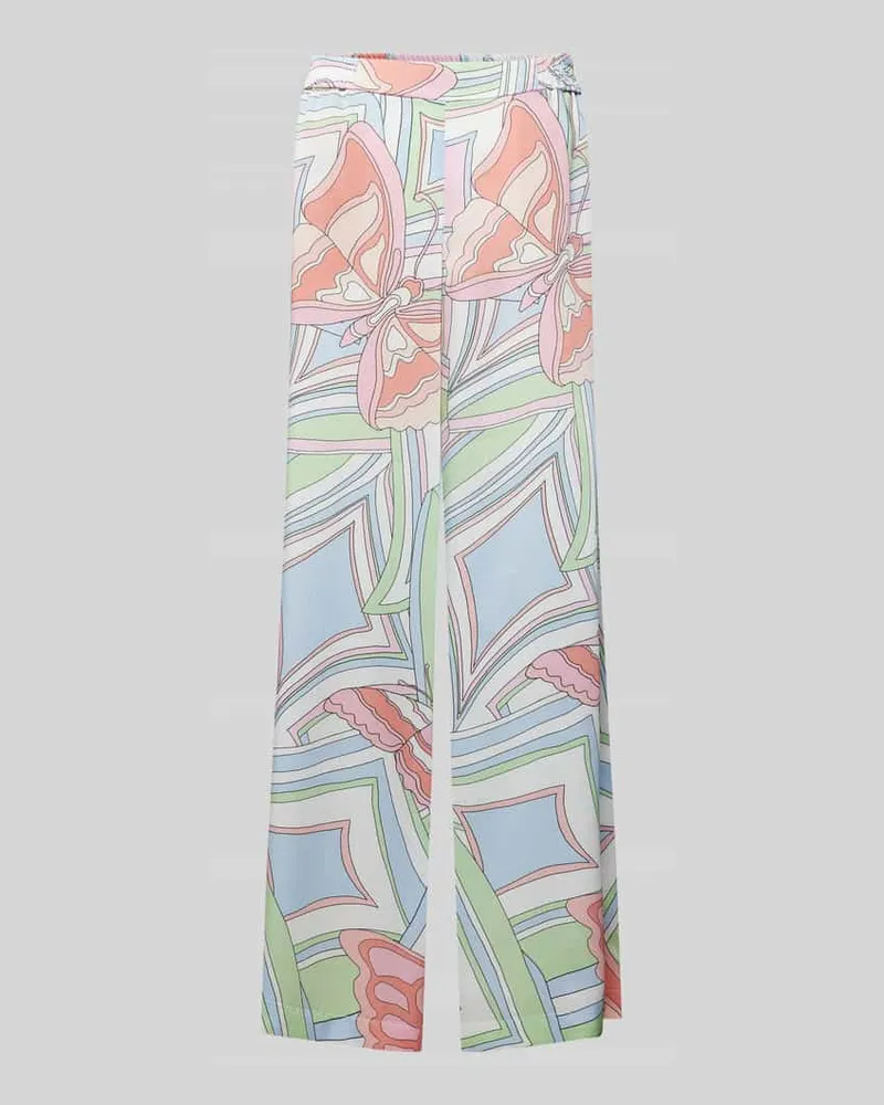 SEDUCTIVE  Hose mit Allover-Motiv-Muster Modell 'ROSANNE Hellblau