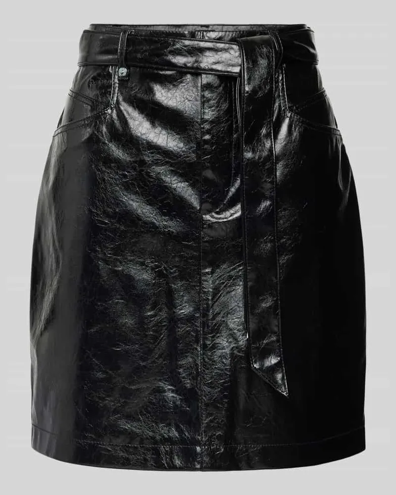 HUGO BOSS Minirock in Leder-Optik Modell 'Vemas Black