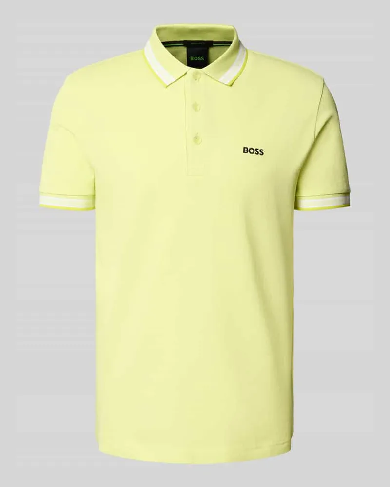 HUGO BOSS Regular Fit Poloshirt aus reiner Baumwolle Hellgruen