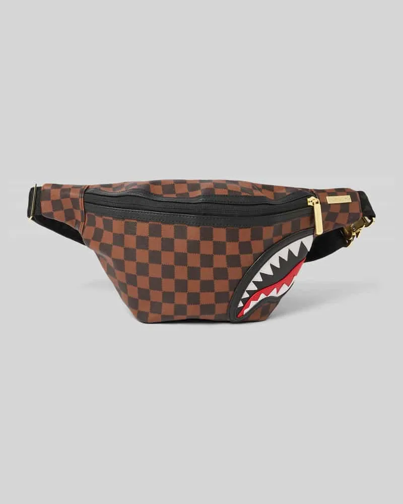 Sprayground Bauchtasche im Allover-Look Modell 'SAWTOOTH SHARKS IN PARIS Dunkelbraun