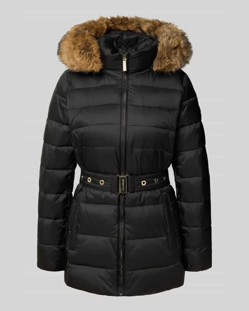 Michael Kors Steppjacke mit Kunstfell-Besatz Modell 'Trimmed Black