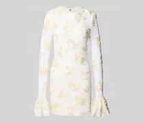 Minikleid mit floralem Allover-Stitching