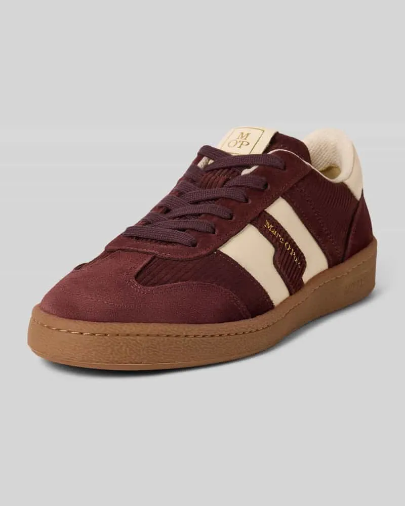 Marc O'Polo Low Top Sneaker aus Rindleder in Cord-Optik Bordeaux