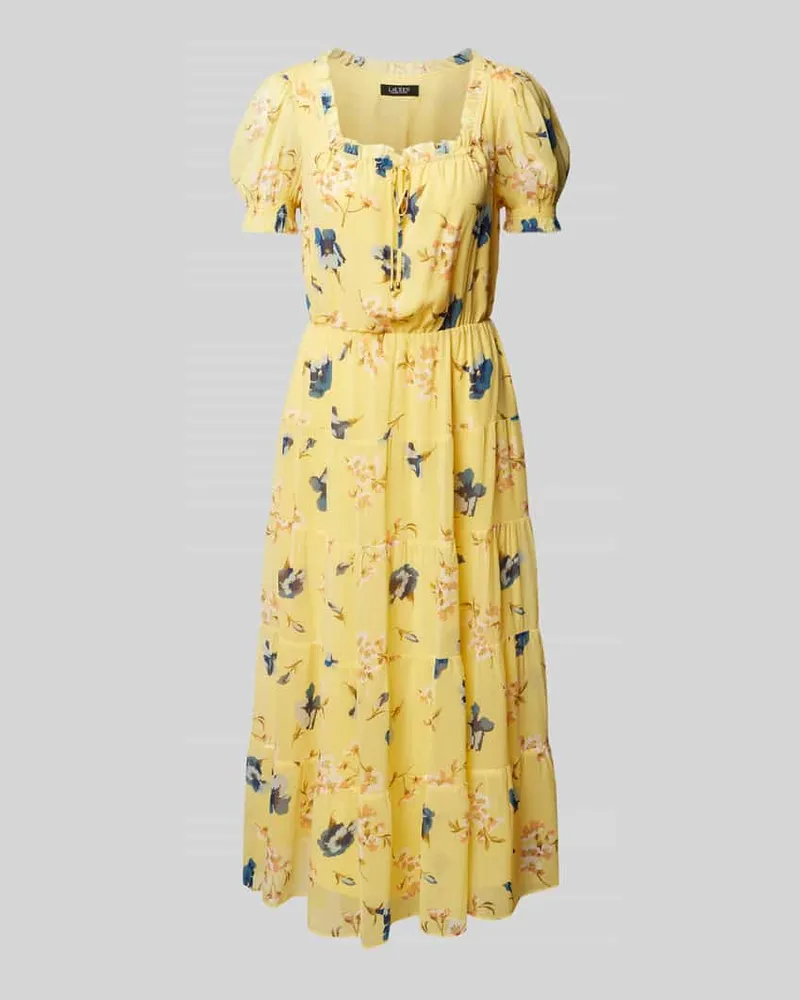 Ralph Lauren Midikleid mit floralem Muster Modell 'RASTUNETTE Gelb