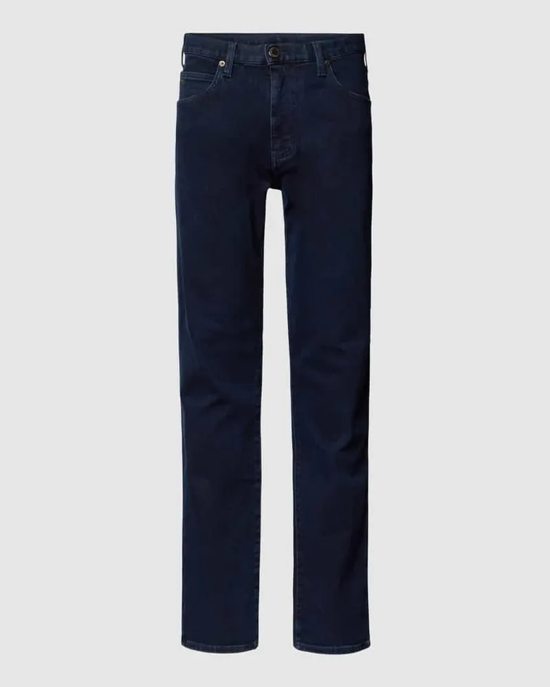 Emporio Armani Straight Leg Jeans mit Label-Applikation Blau