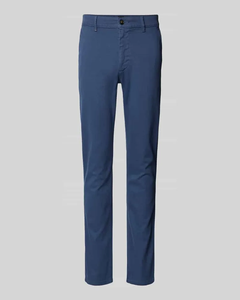 HUGO BOSS Slim Fit Chino mit seitlichen Eingrifftaschen Blau
