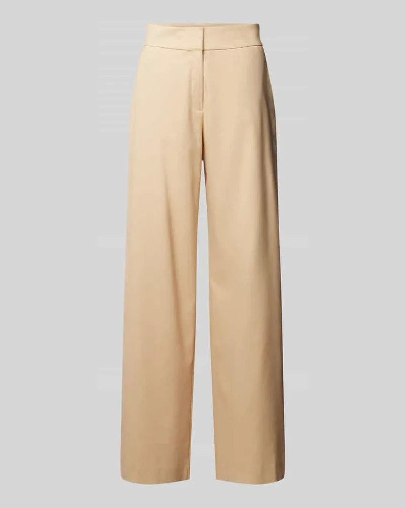 HUGO BOSS Marlenehose mit seitlichen Eingrifftaschen Modell 'Hauba Beige