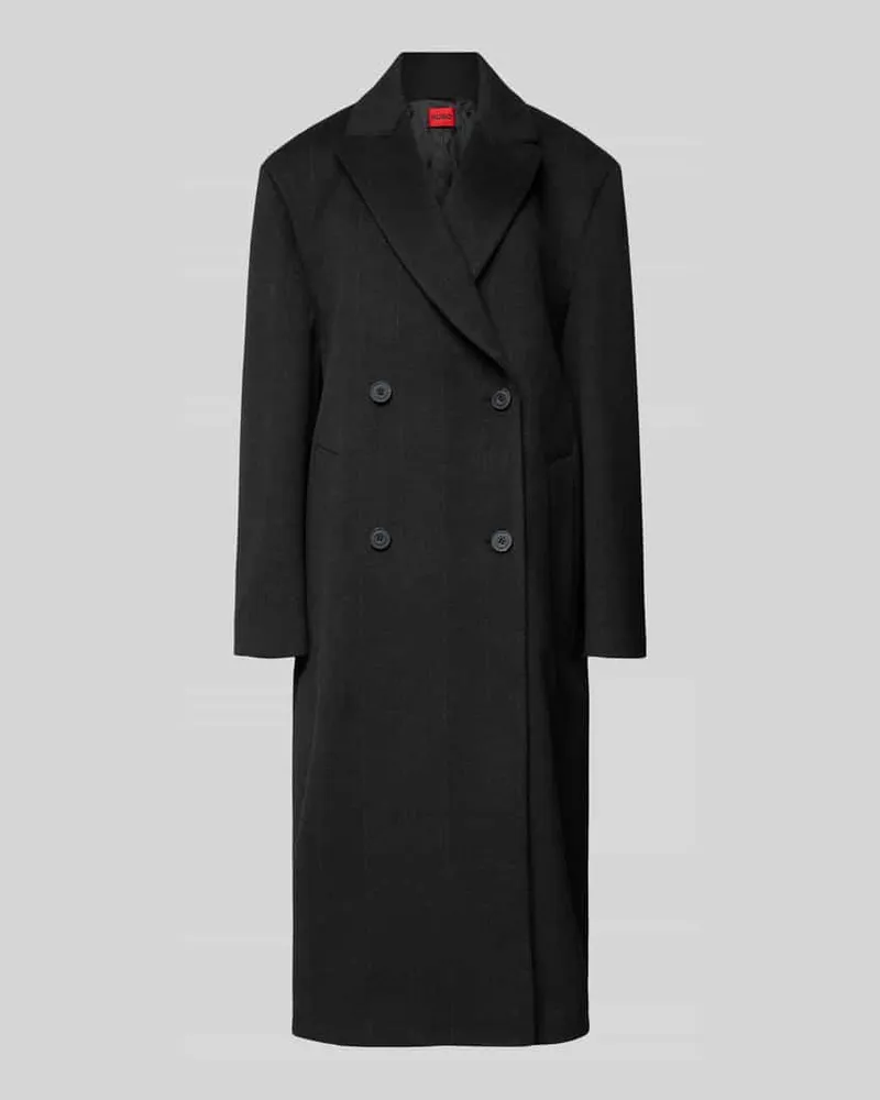 HUGO BOSS Mantel mit Reverskragen Modell 'Menci Anthrazit
